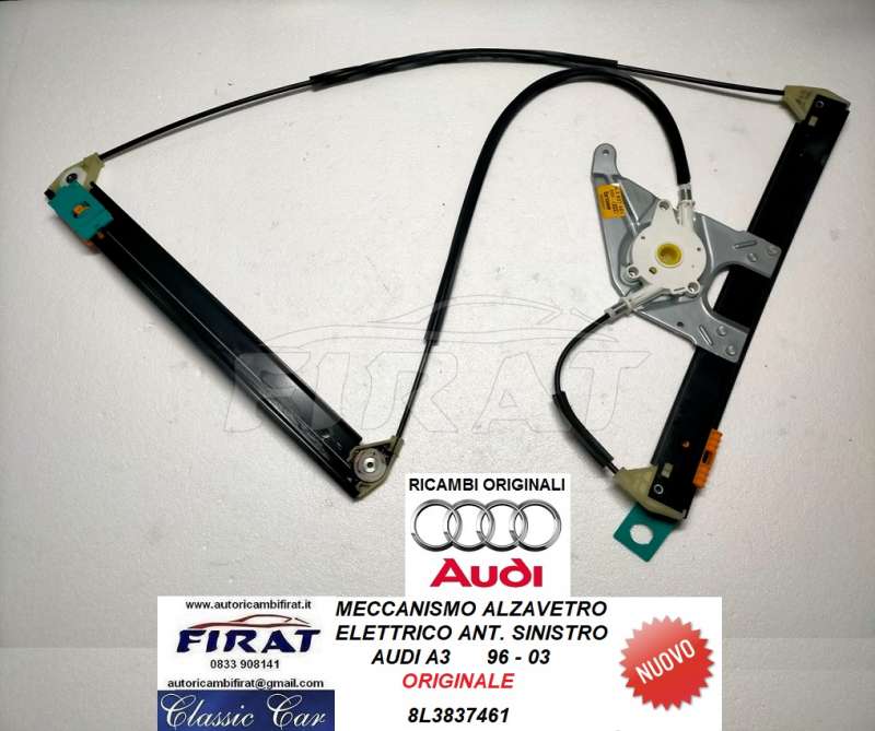 ALZAVETRO ELETTRICO AUDI A3 2P 96 - 03 ANT.SX MEC.(8L3837461)